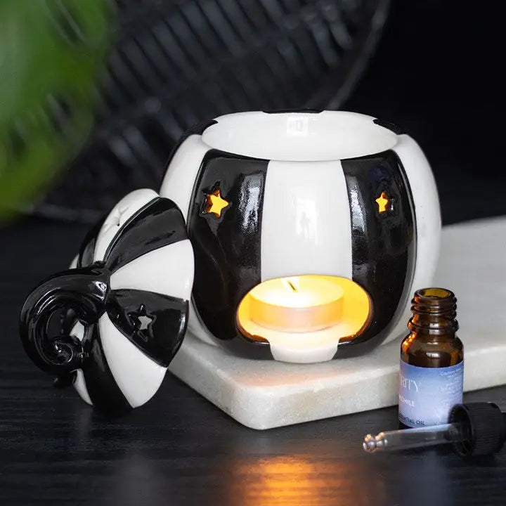 Black and White Striped Halloween Wax Warmer